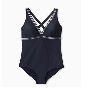 Torrid shadow stripe swimsuit